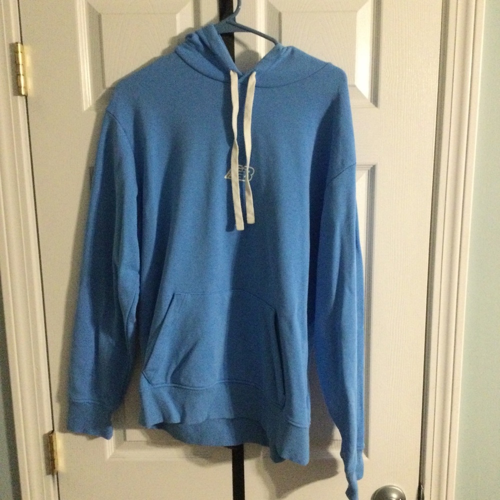New Balance Sky Blue Hoodie with White Drawstrings